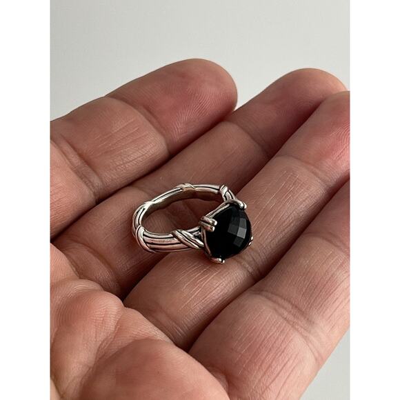 Peter Thomas Roth Onyx (4 ct) Sterling Silver Ring Sz 7 Luxury Designer Elegant - Picture 12 of 14